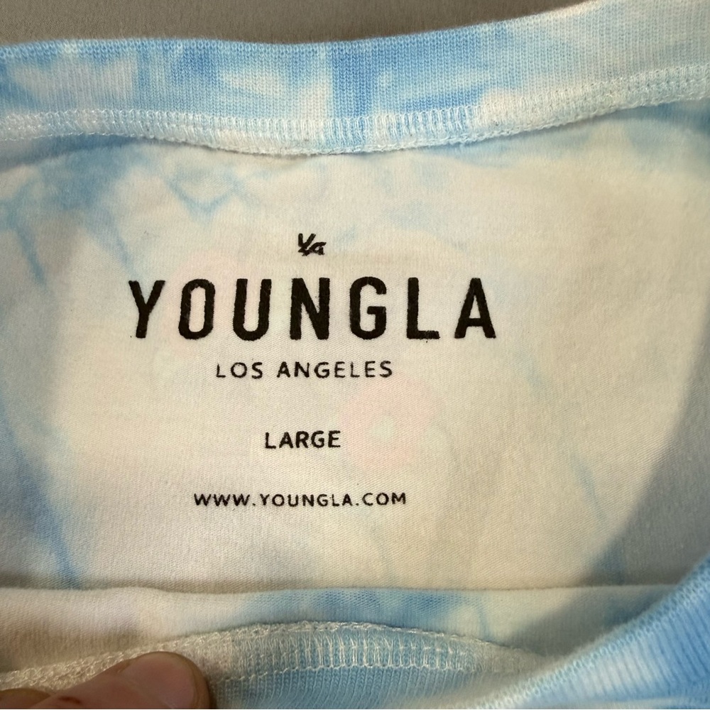 YoungLA Blue and White Tie-Dye T-Shirt - Picture 3 of 9